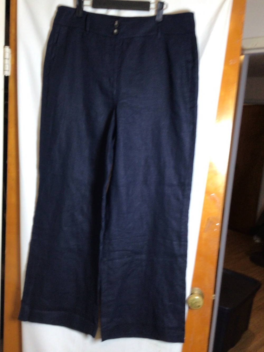 BODEN a wide leg 100% linen straight leg pants SZ 12 R summer ,resort wear